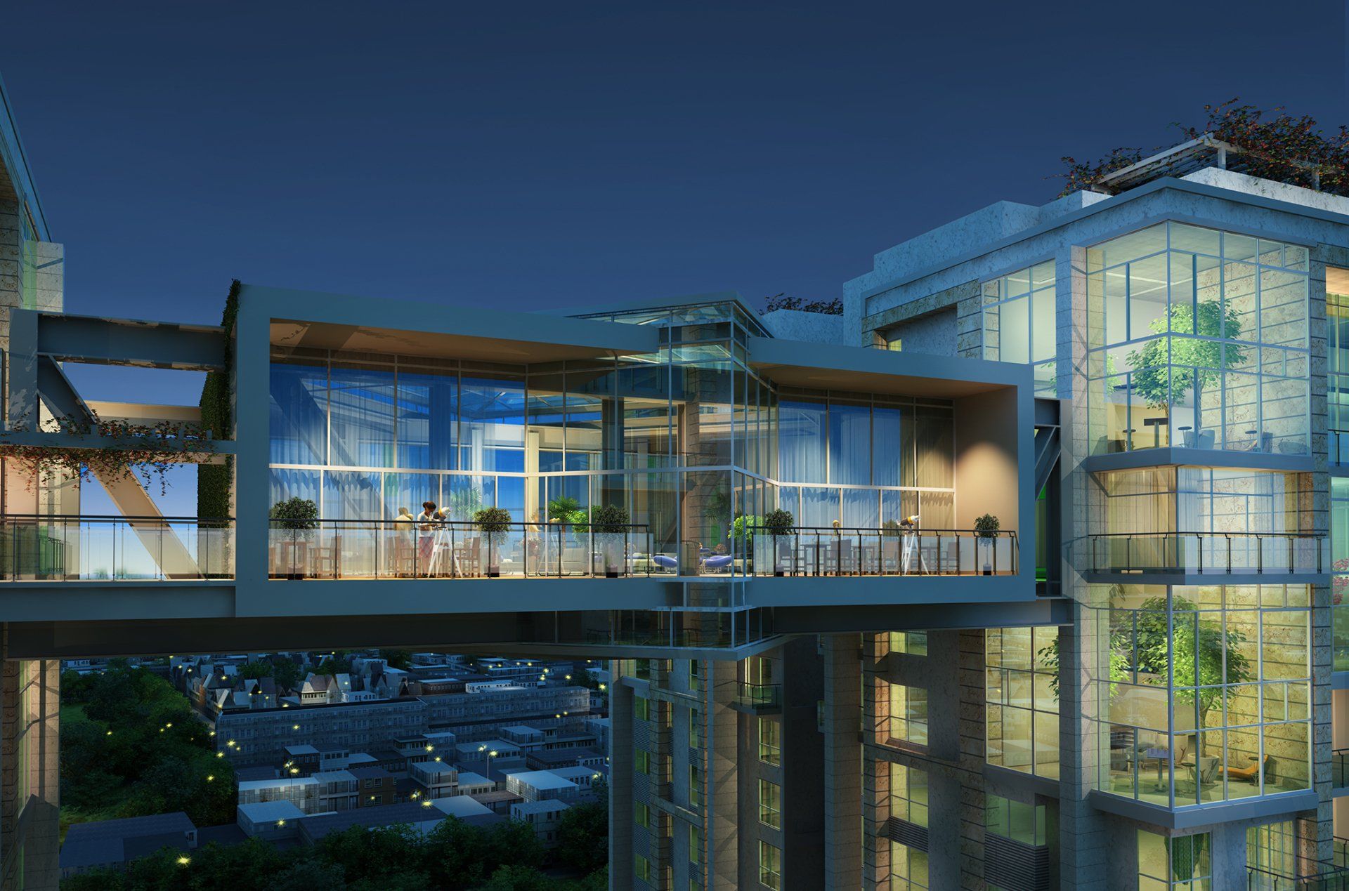 An artist 's impression of a building at night