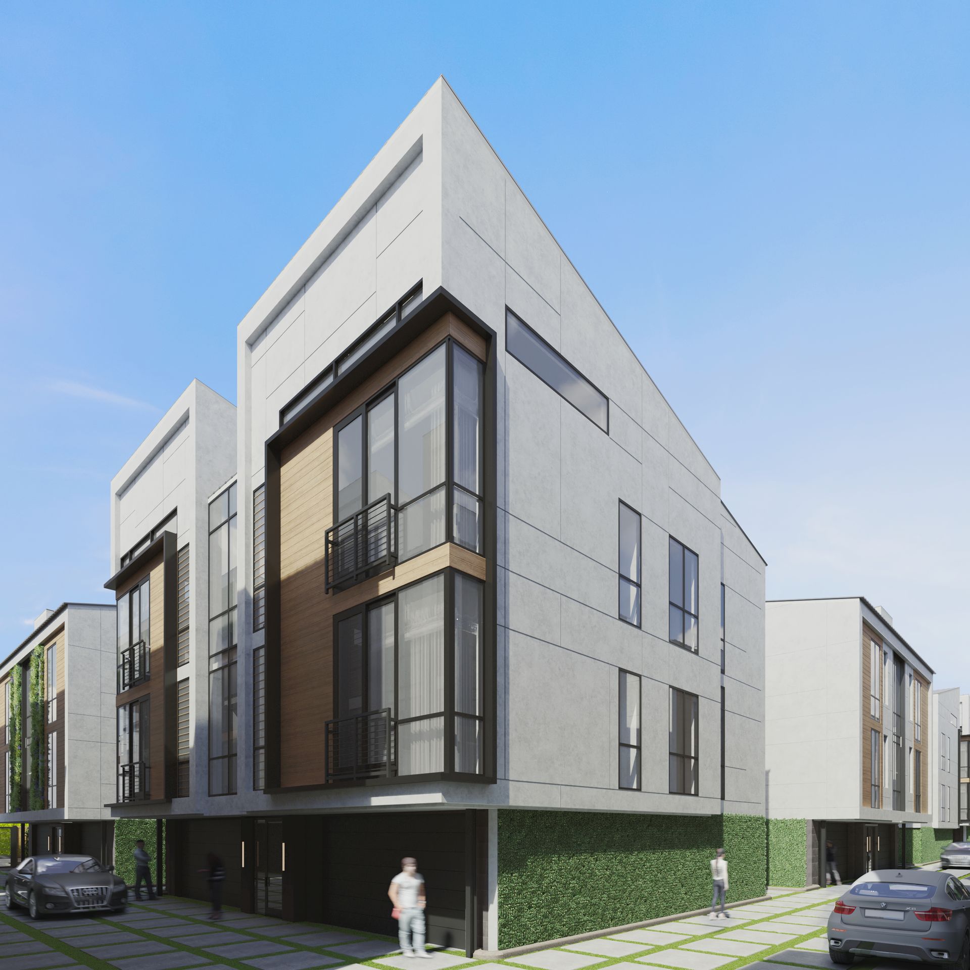 An artist 's impression of a building with a lot of windows