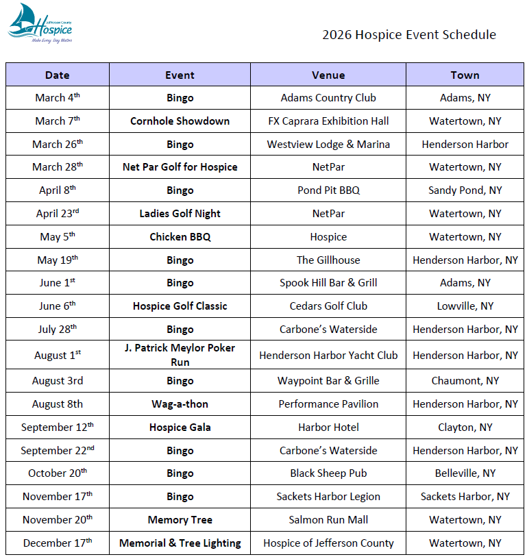 Bingo | Jefferson Hospice