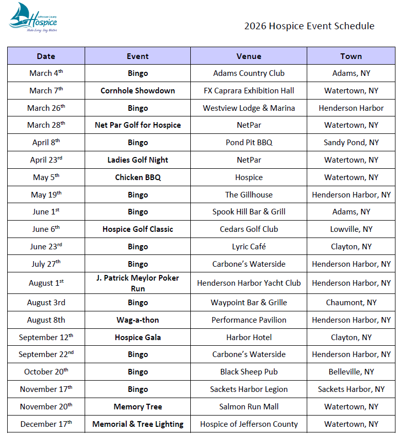 Bingo | Jefferson Hospice