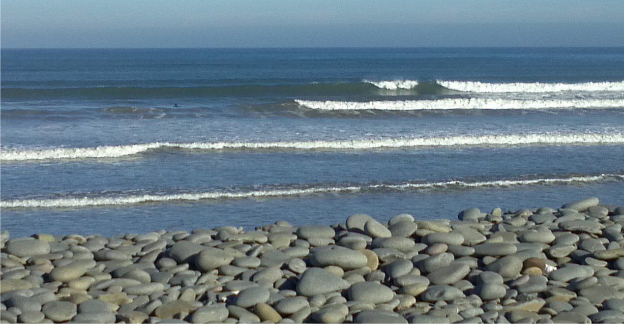 The surf at high water Westward Ho! on a summers day