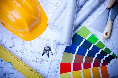 Contractor's Hat and Design Materials