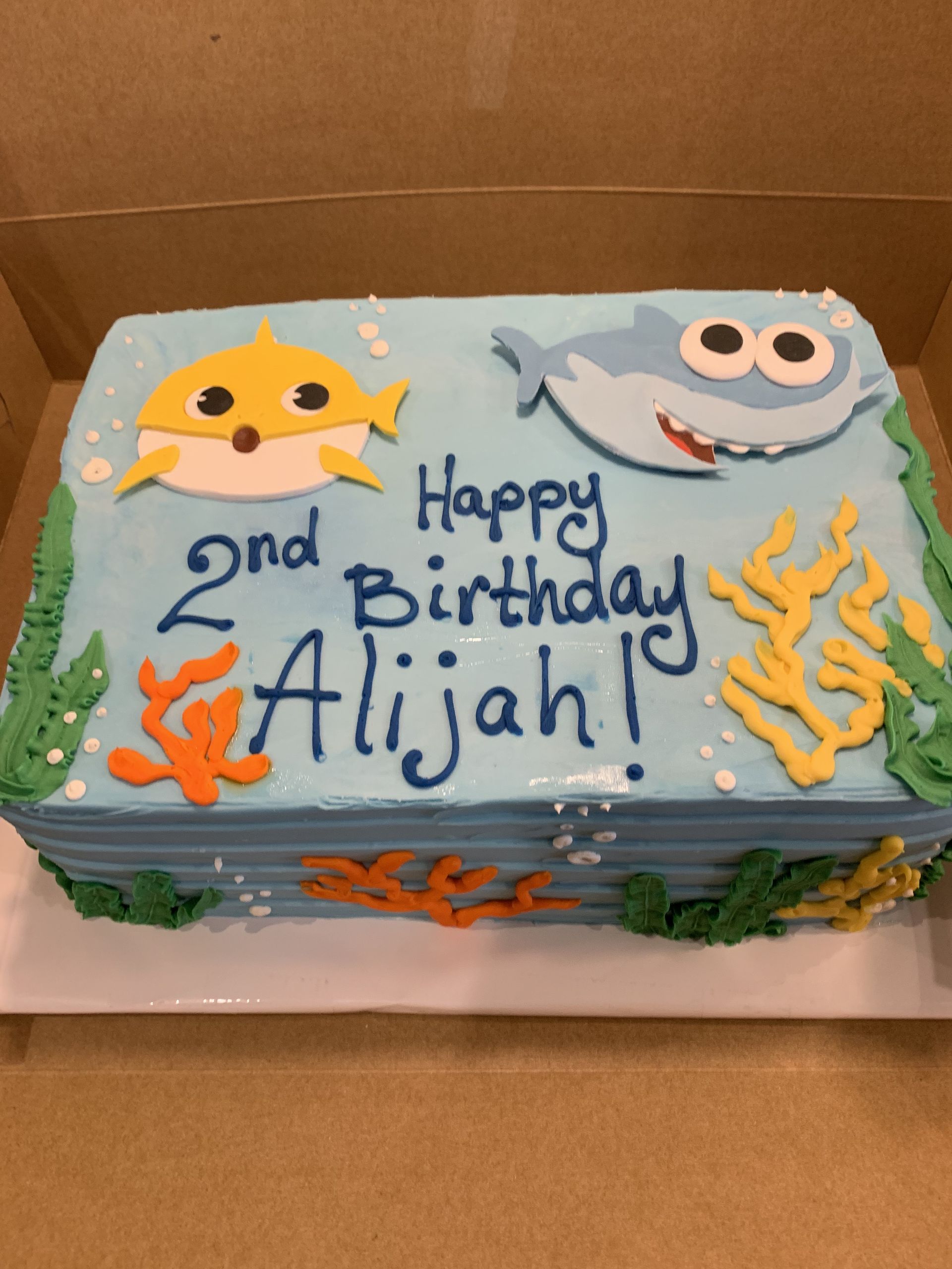 a cake that says happy 2nd birthday alijah on it