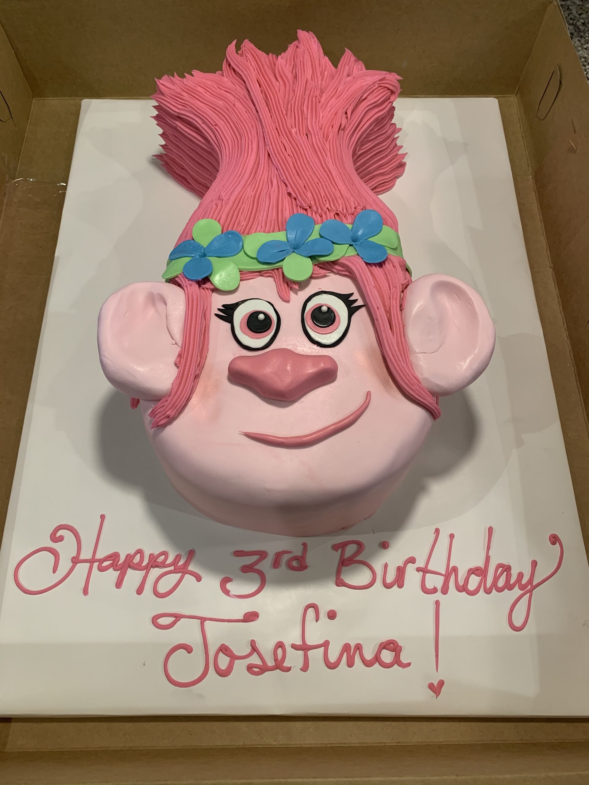 a cake that says happy 3rd birthday josefina on it