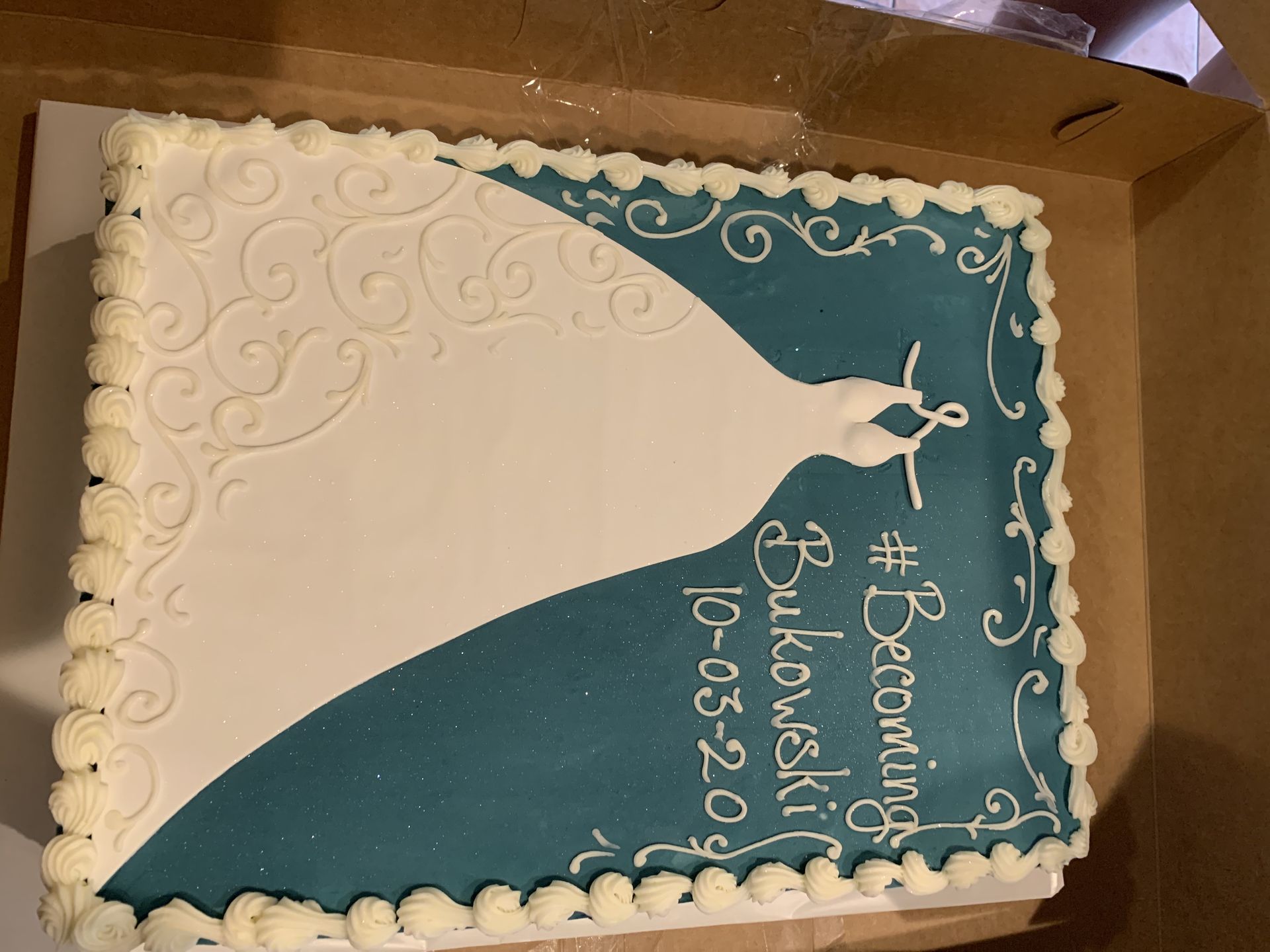 a cake with a picture of a bride on it