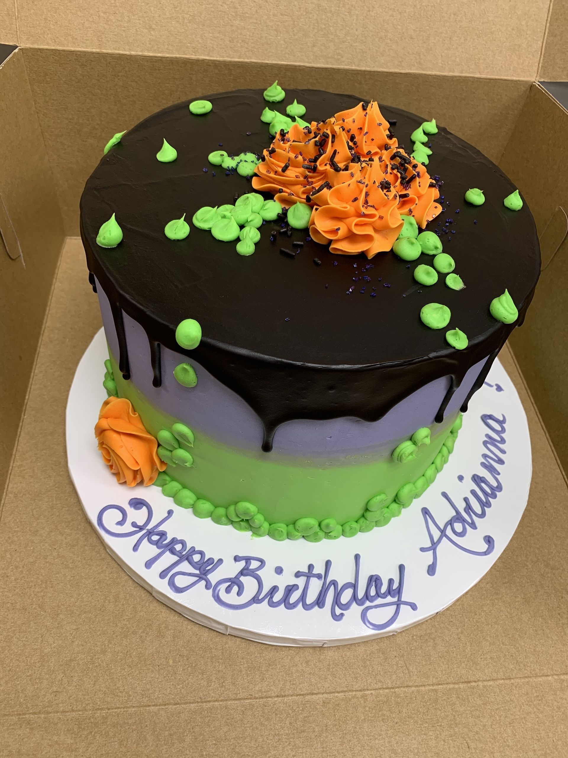 a birthday cake in a box that says happy birthday