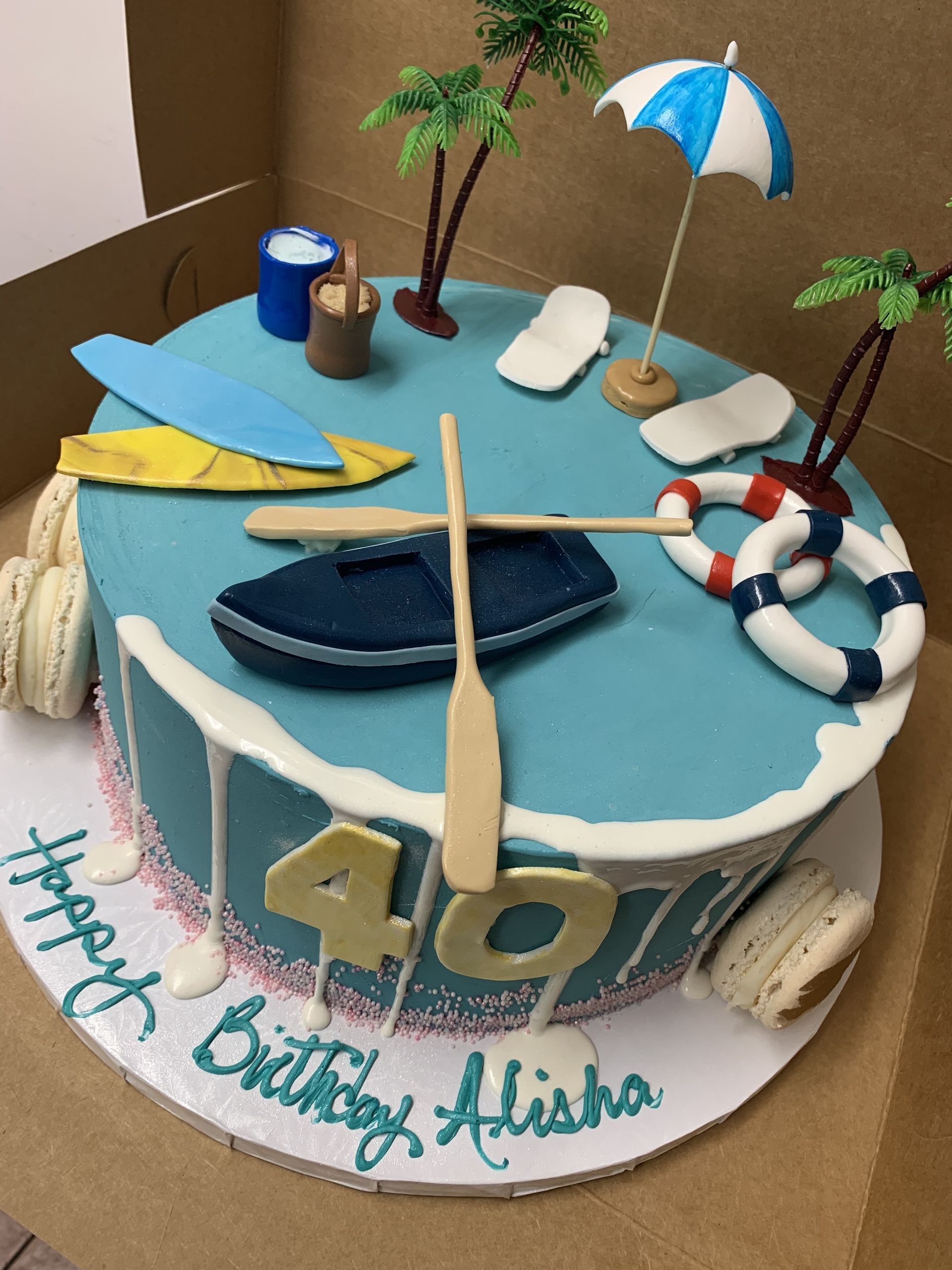 a birthday cake with the number 40 on it