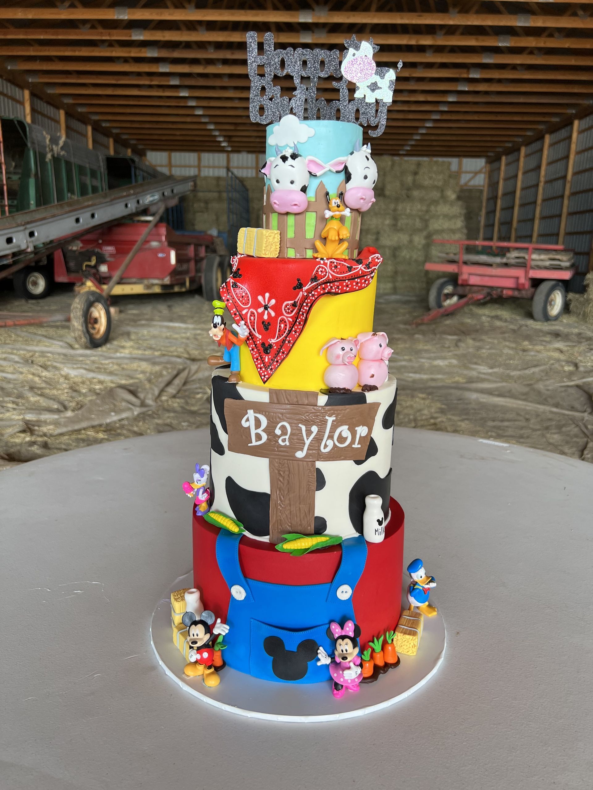 a cake with the name baylor on it