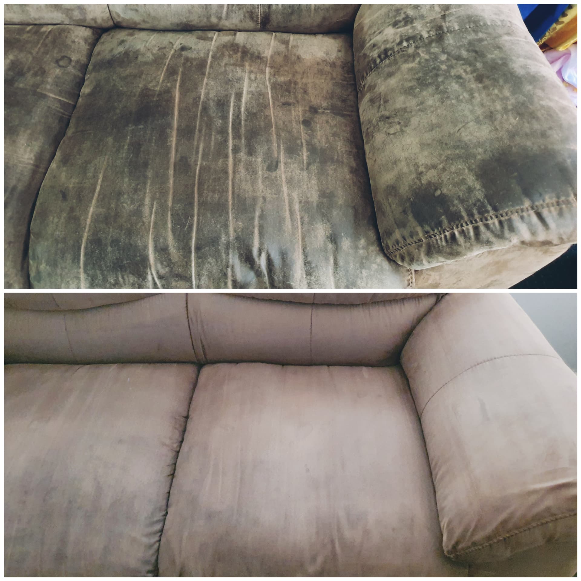 Couch Cleaning Before And After — Carpet Cleaning in Maitland, NSW
