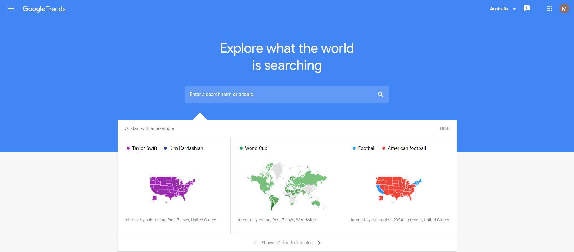 Google Trends Website Home Page