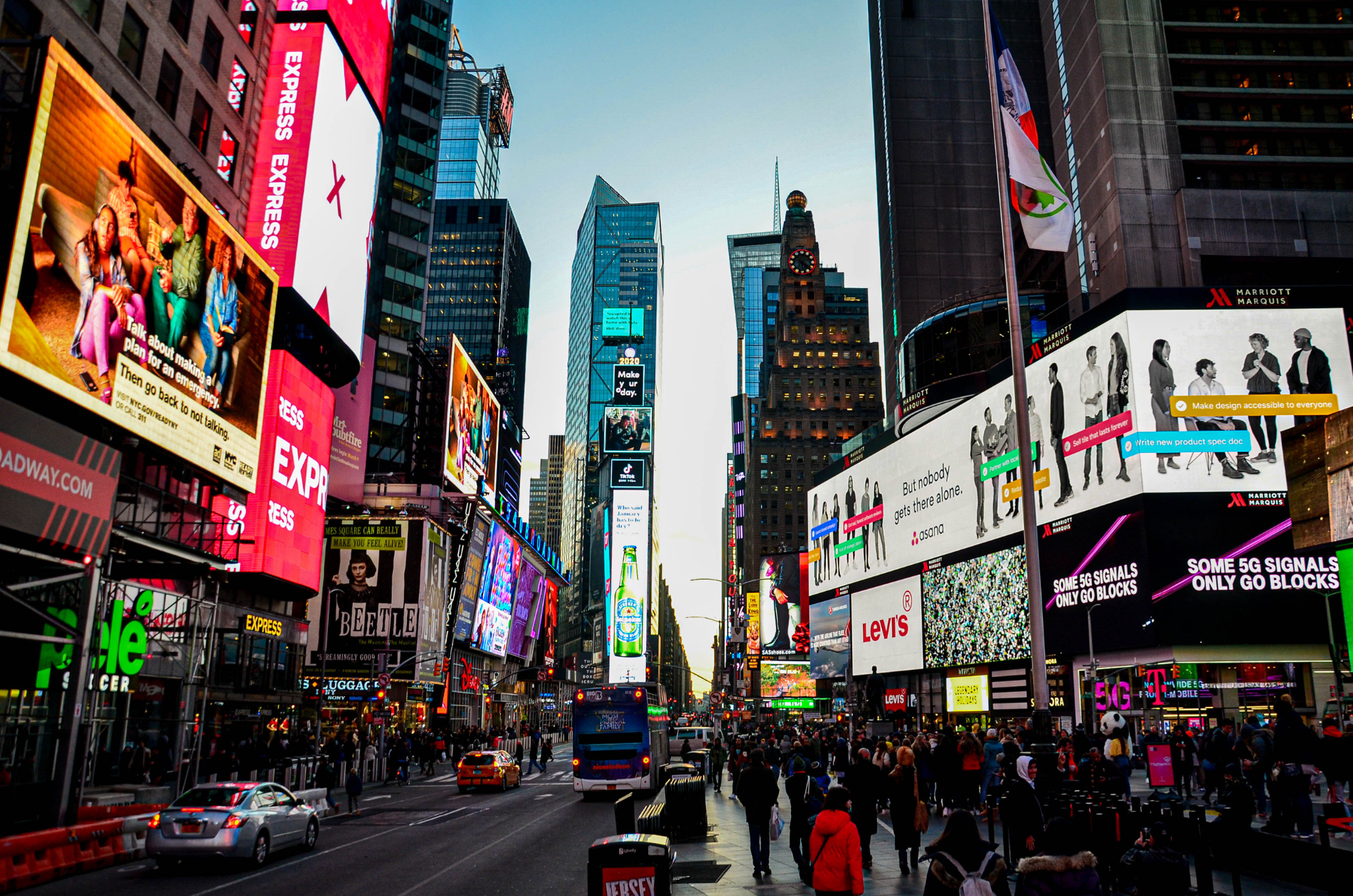 Time Square billboards during the day