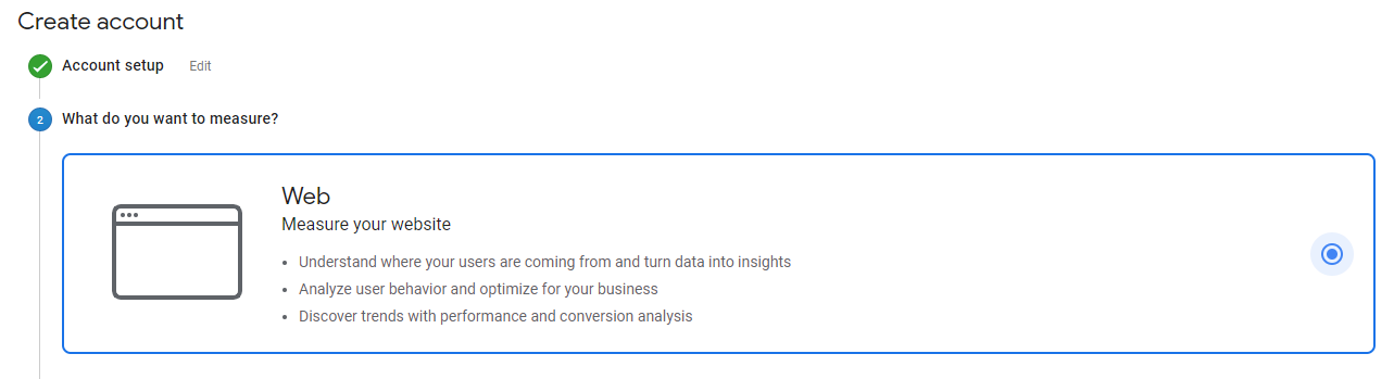 google analytics set uo
