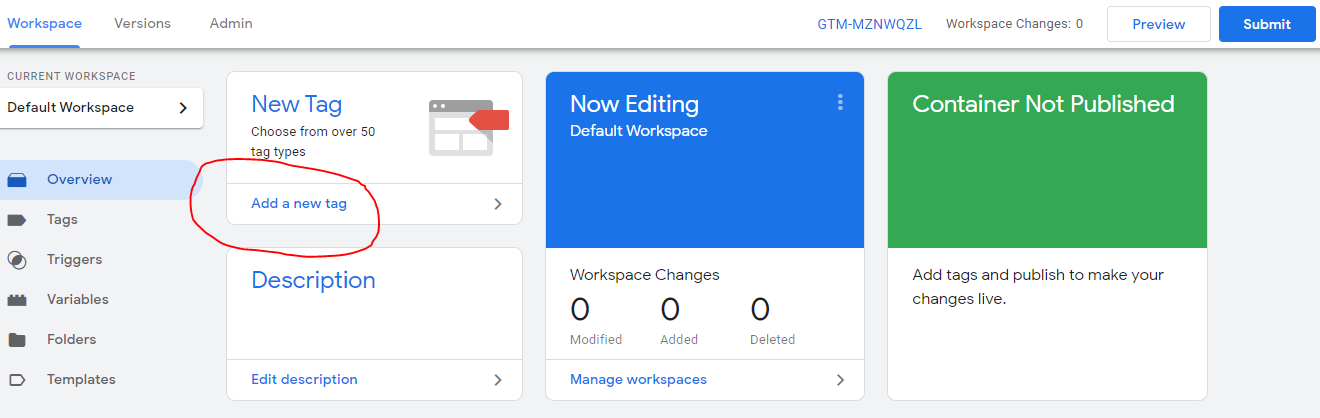 A screenshot of a google analytics dashboard with a red circle around the top left corner.