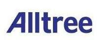 The alltree logo is blue and white on a white background.