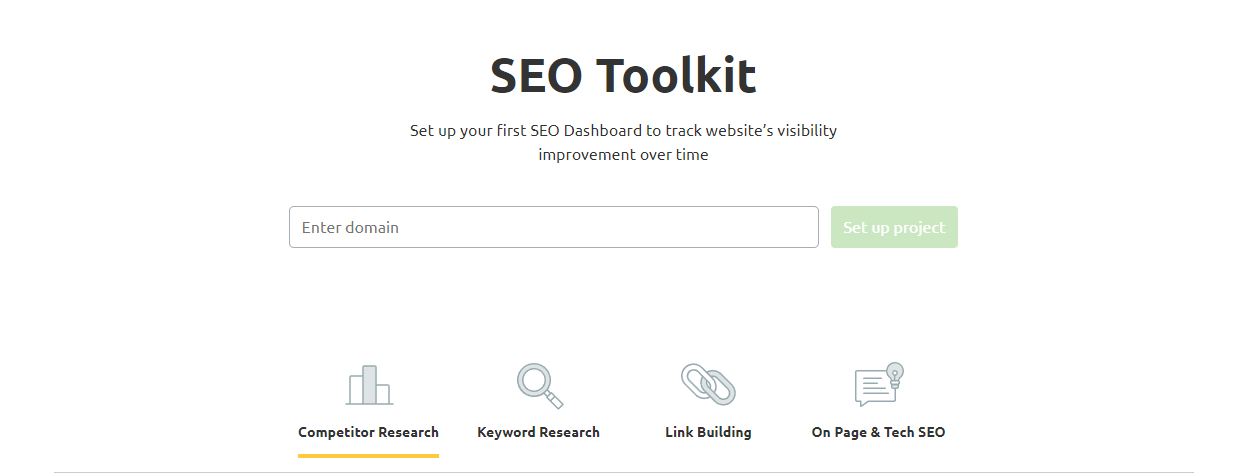 A screenshot of the seo toolkit website