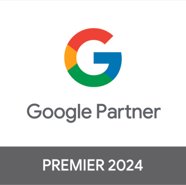 A google partner premier 2024 logo on a white background.