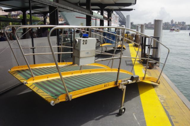 A gangway with the number 20 on it