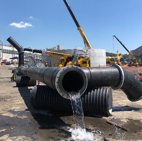 A Yellow Crane With The Word Tcm On It — Blackpoly Pipelines in Orange, NSW