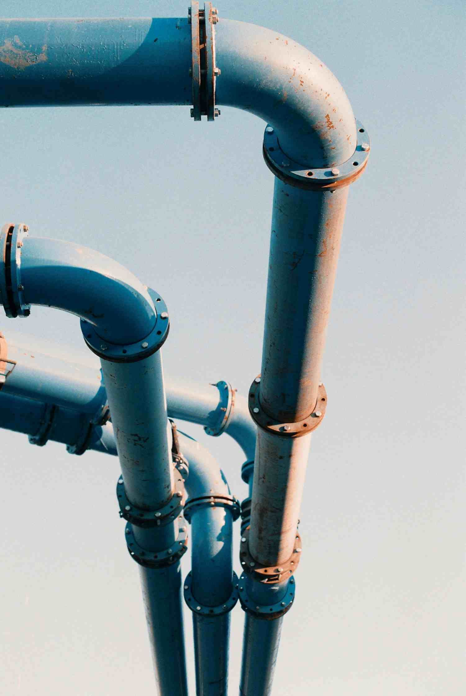 A Close-up Of Blue Pipes Against A Blue Sky — Blackpoly Pipelines in Cowra, NSW