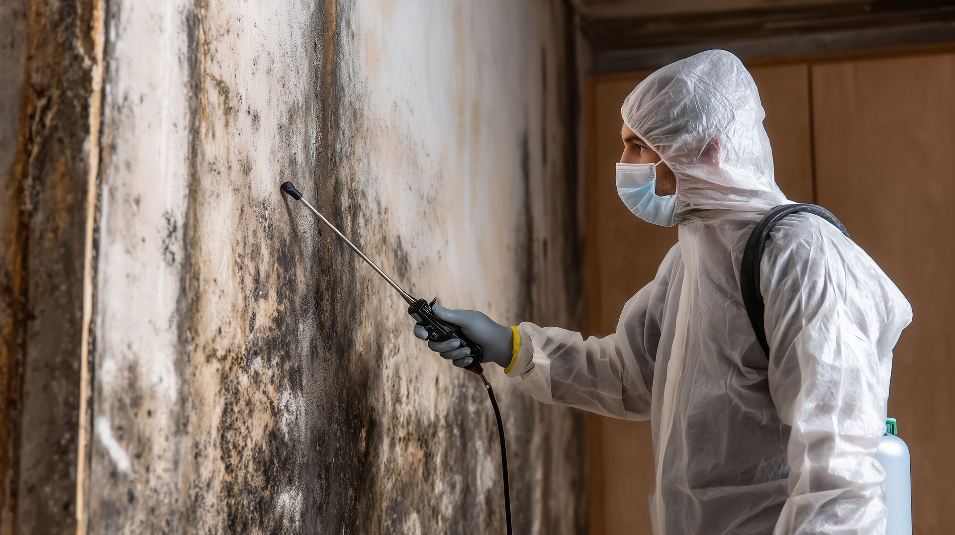 Technician treating mold inside of a house in Irvine