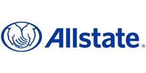 Allstate logo: blue hands in a circle, and the word