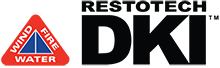 Logo of Restotech DKI, featuring a red triangle with