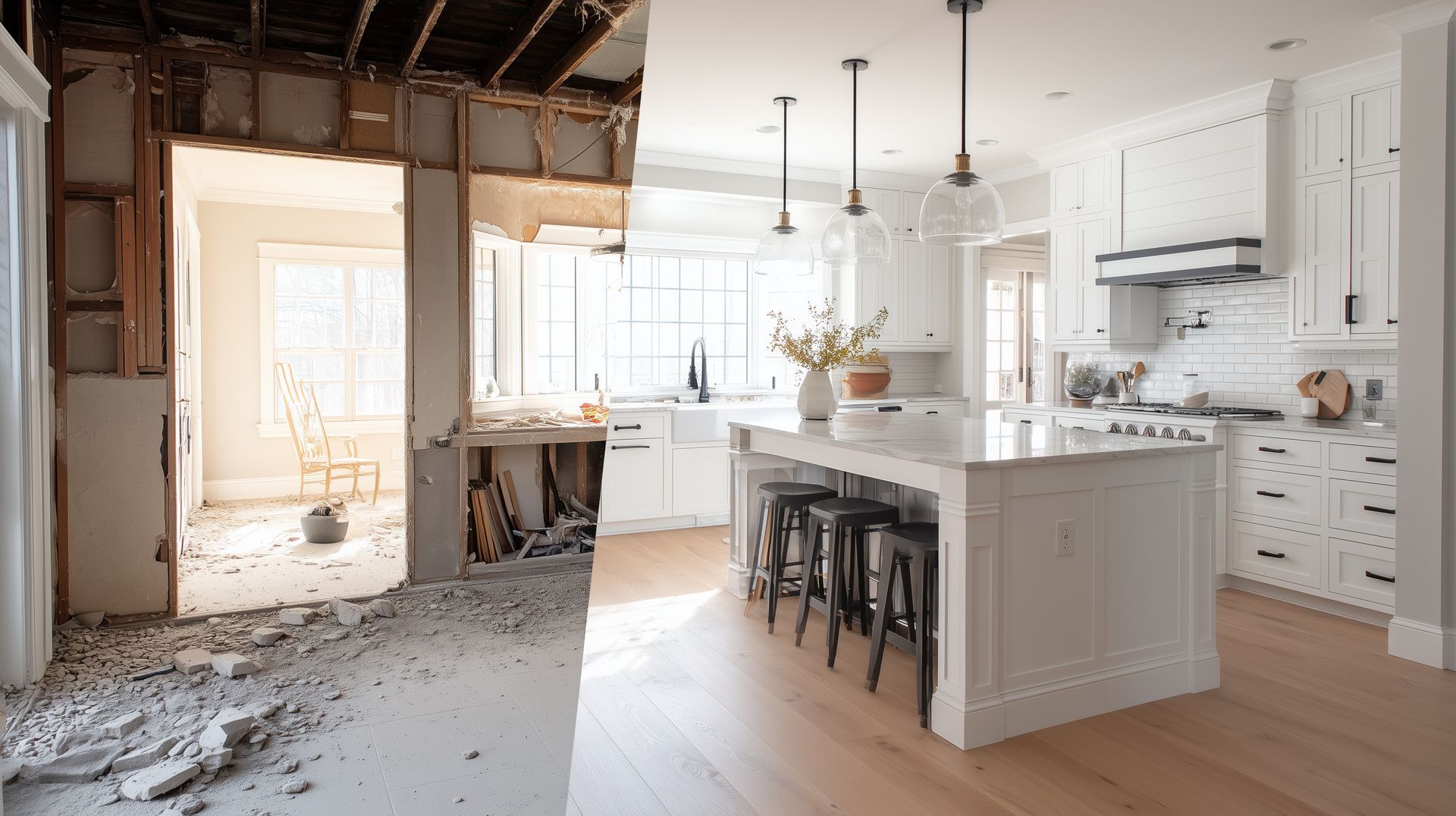 Before and after kitchen remodel