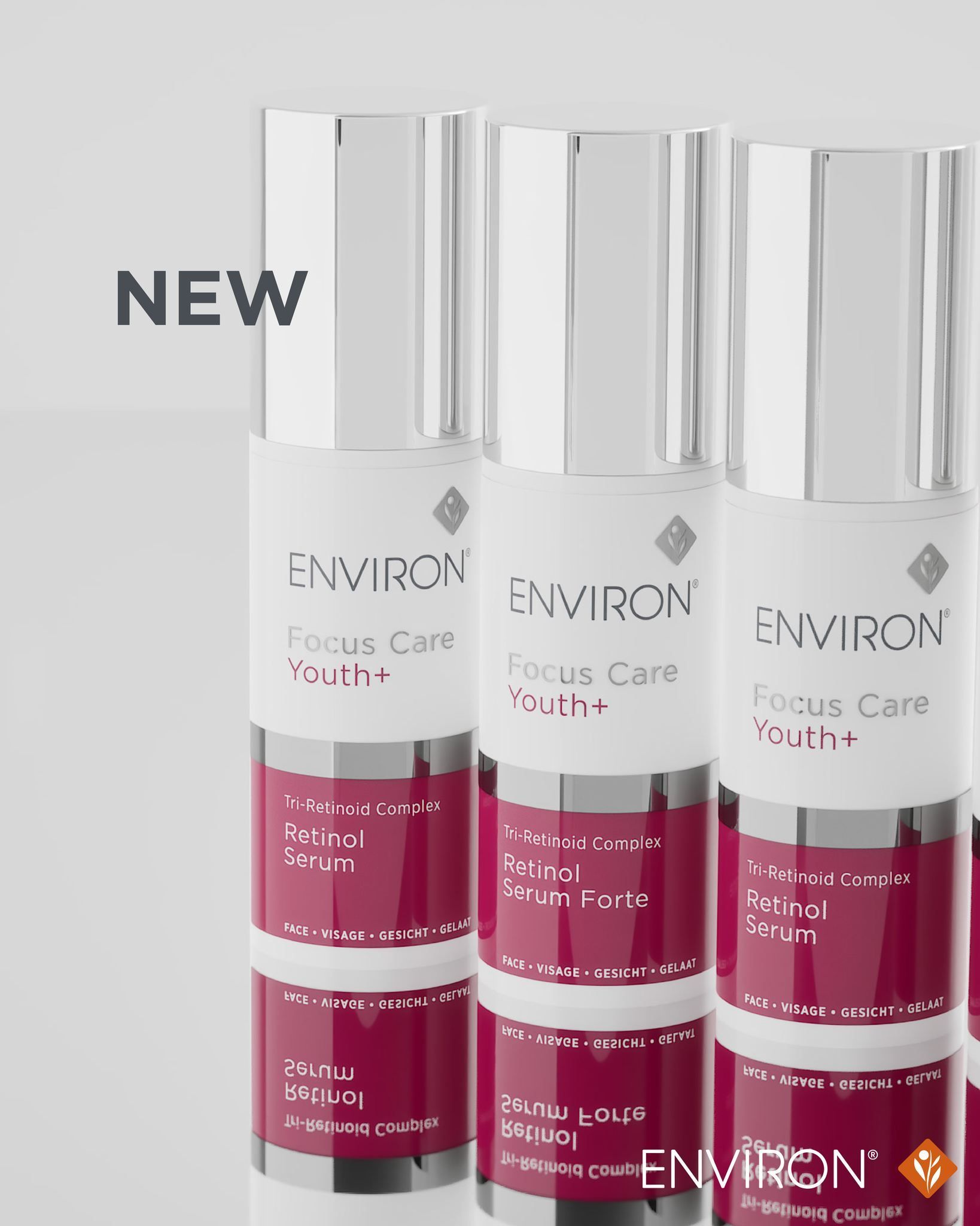 Three bottles of environ focus care stacked on top of each other — Skin Care Centre of Cairns In Cairns City, QLD