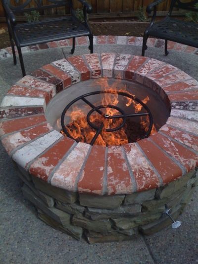 A fire pit made of bricks designed by Turfworks, Inc., the leading paver contractor in Vacaville, CA