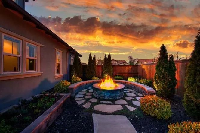 Beautiful patio with pavers and firepit by Turfworks Inc., leading & top landscape contractor in Vacaville, CA