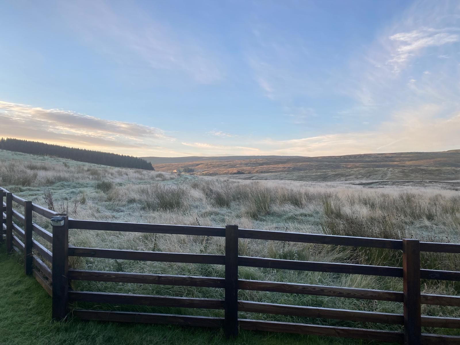 Fence and frost at Blades Cottage