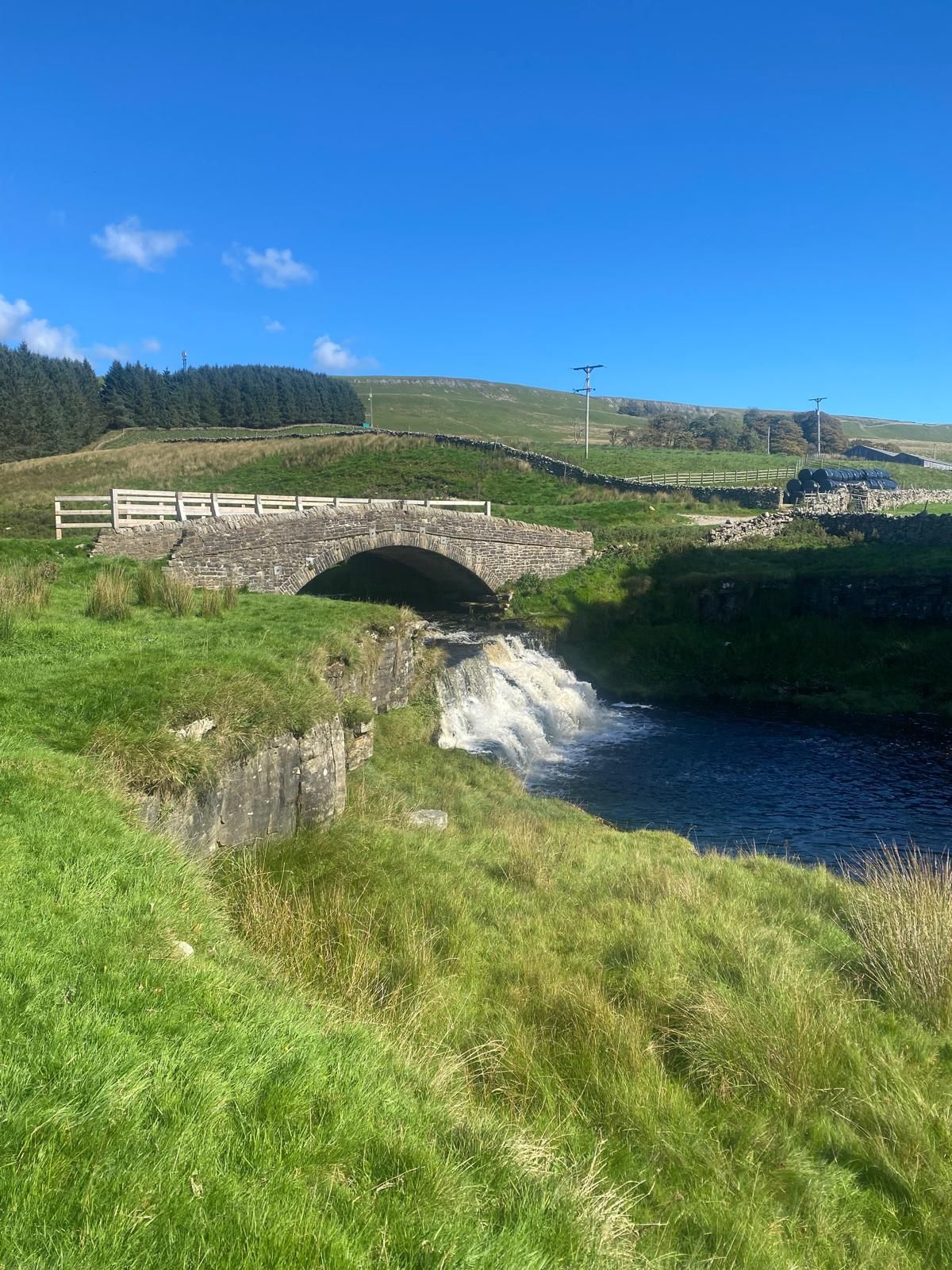 Yore Farmwater fall river Ure near to Blades Cottage