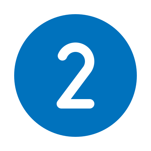 A blue circle with the number 2 inside of it