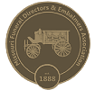 Missouri Funeral Directors & Embalmers Association logo with a hearse and the year 1888.
