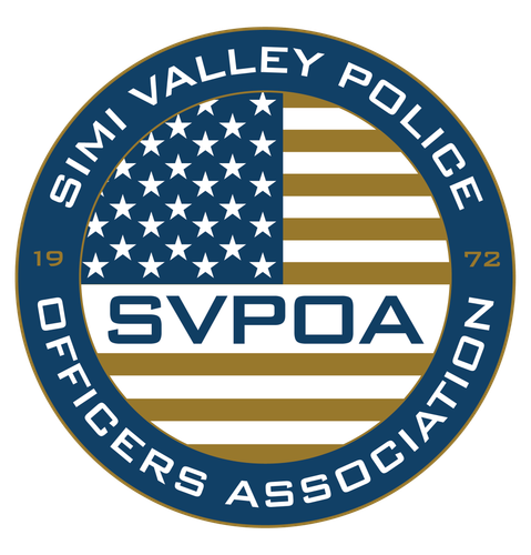 Simi Valley Police Officers Association badge featuring an American flag and text