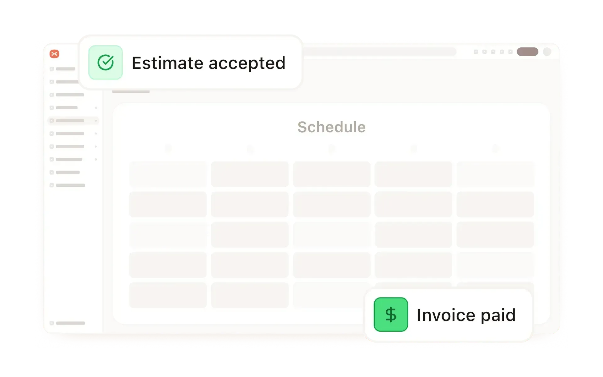 Webpage with a calendar schedule, 