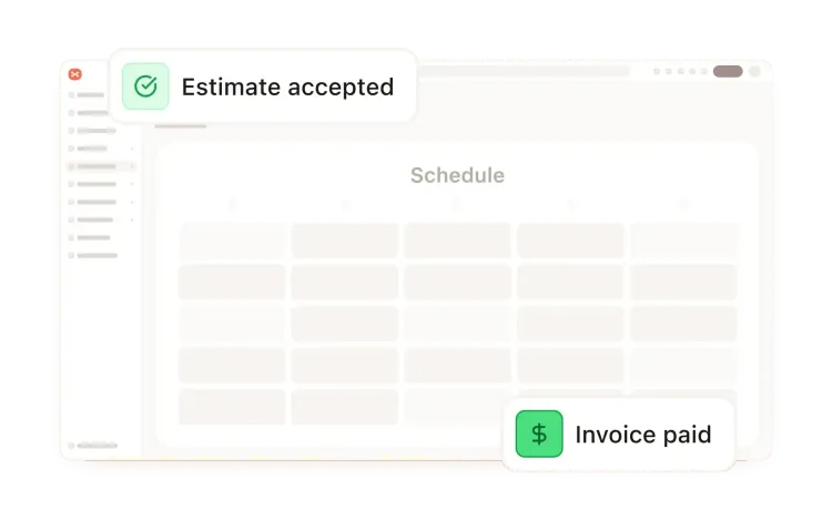 Webpage with a calendar schedule, 