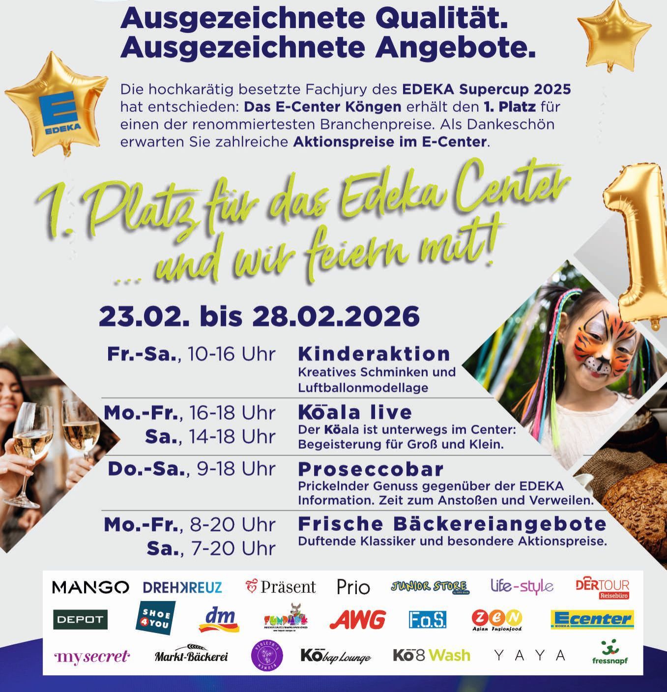 Plakat für den „Supercup 2025“ mit Gewinnern, Veranstaltungsdetails und Werbeinhalten.