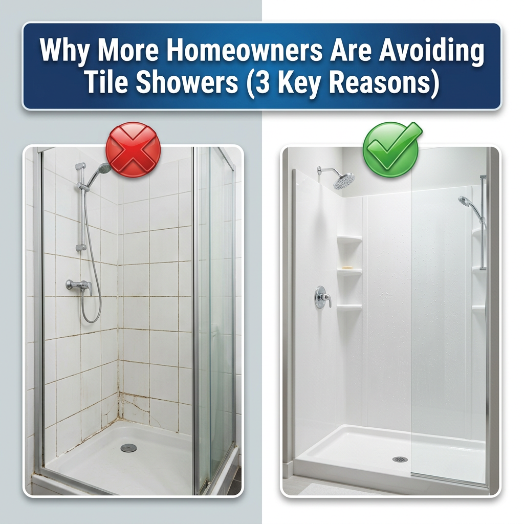Tile vs Grout-Free Showers: 3 Reasons why Grout-Free Showers are Better