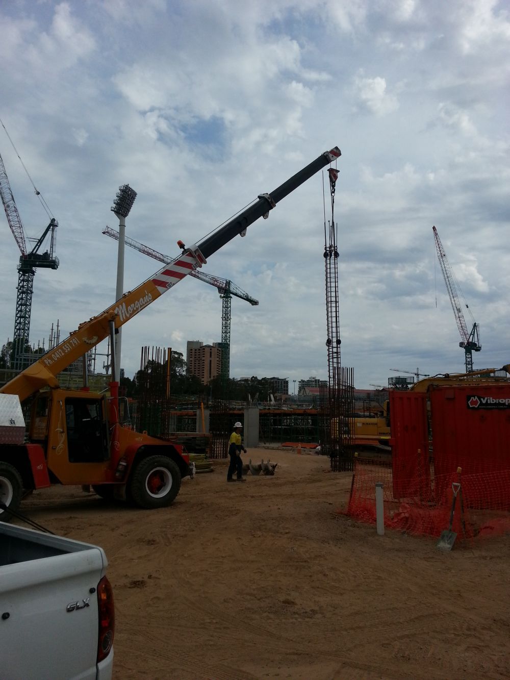 Morgans Crane Hire Adelaide 15T Franna Crane Adelaide Oval Redevelopment