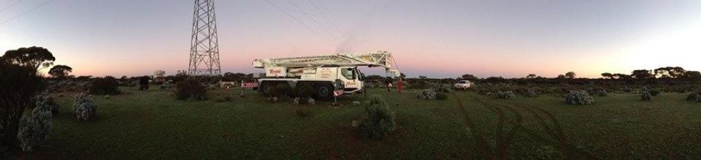 Morgans Crane Hire Adelaide 70T Liebherr Crane working with SA Power Networks at Clare, Morgan and Waikerie