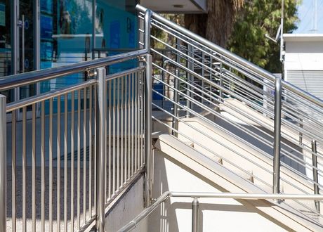outdoor stair with stainless steel balustrades