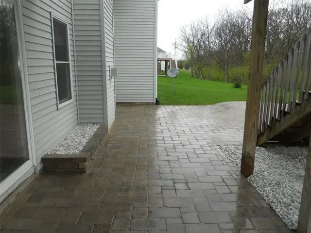 Unilock paver patio- Davenport, IA - C & J Landscaping
