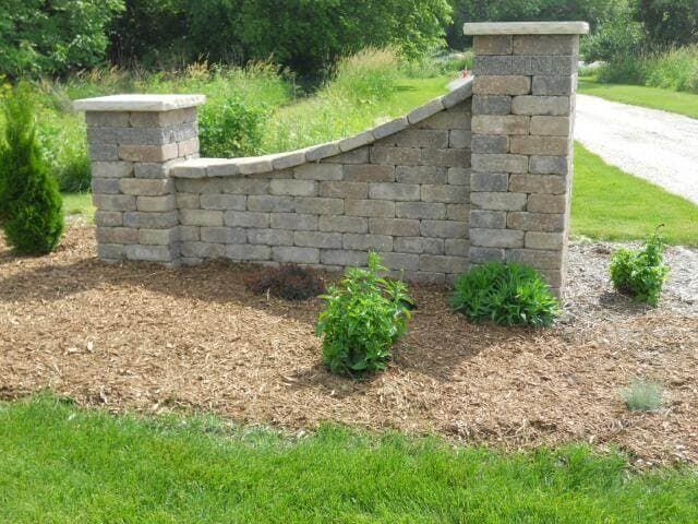 Unilock free-standing wall- Orion, IL - C & J Landscaping