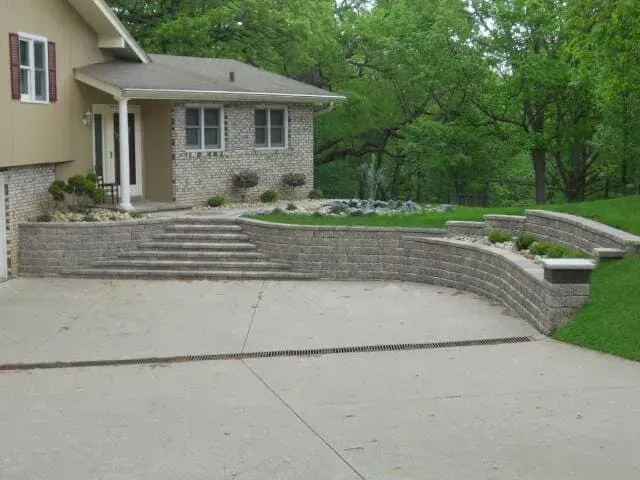 Unilock Retaining Wall- East Moline, IL - C & J Landscaping