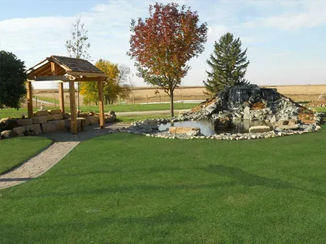 Water fall with gazebo- Osco, IL- C & J Landscaping