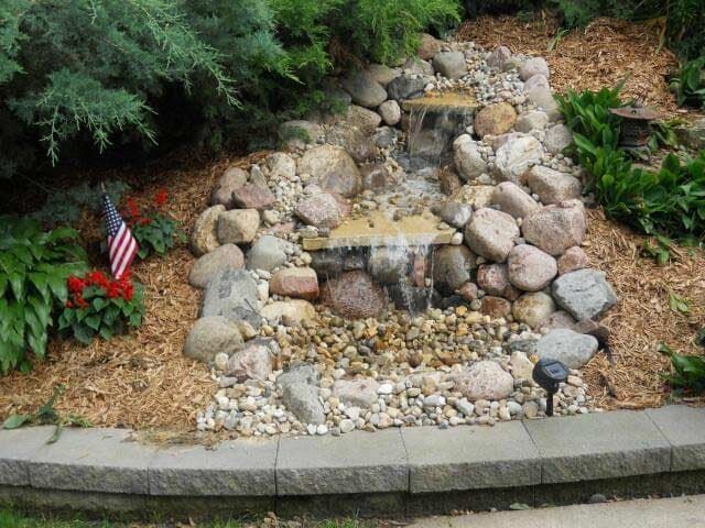 Water feature- Hampton, IL- C & J Landscaping