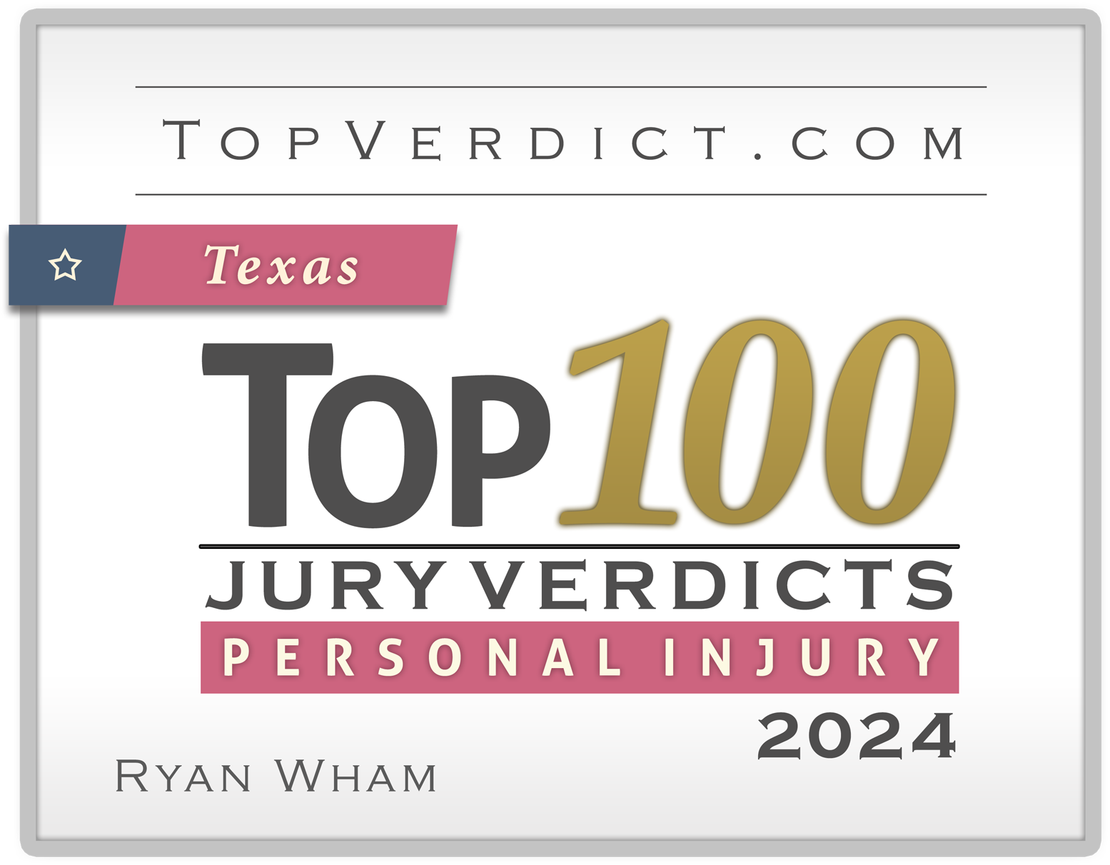 Top 100 Jury Verdicts Award
