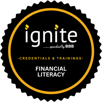 Black and gold badge with 