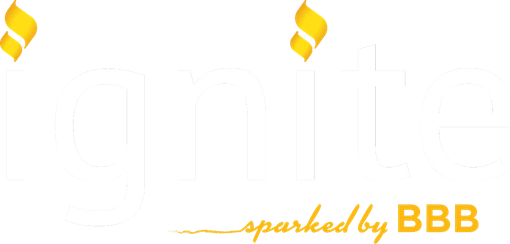 Two gold flame-like symbols, one in each top corner, on a white background.